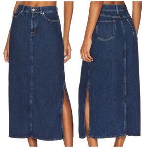 7 For All Mankind Blue Denim Skirt